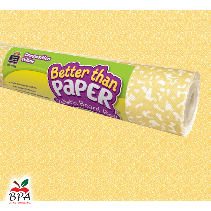 Teacher Created Resources • Rollo de papel para bulletin board "Composition Yellow - Better Than Paper"