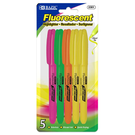 Bazic • Resaltadores "highlighters" (set de 5)