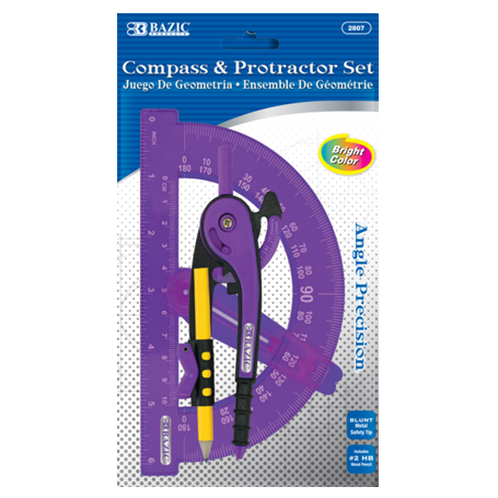 Bazic • Compás y transportador escolar