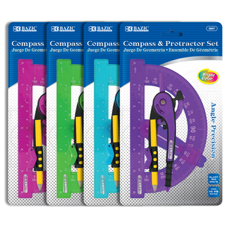 Bazic • Compás y transportador escolar