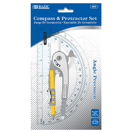 Bazic • Compás y transportador escolar