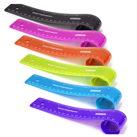 Bazic • Regla "Shatterproff Flexible" de 12 pulgadas.