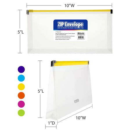 Bazic •  Sobre plástico con cierre (tamaño cheque)