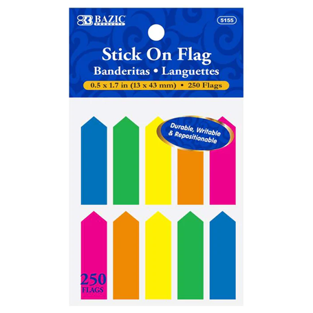 Bazic •  Banderitas color neón "stick on flag"