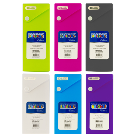 Bazic • Cartuchera plástica (colores brillantes)