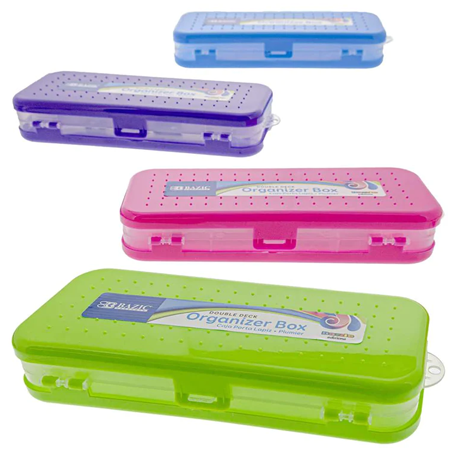 Bazic • Cartuchera plástica "double deck - bright colors"